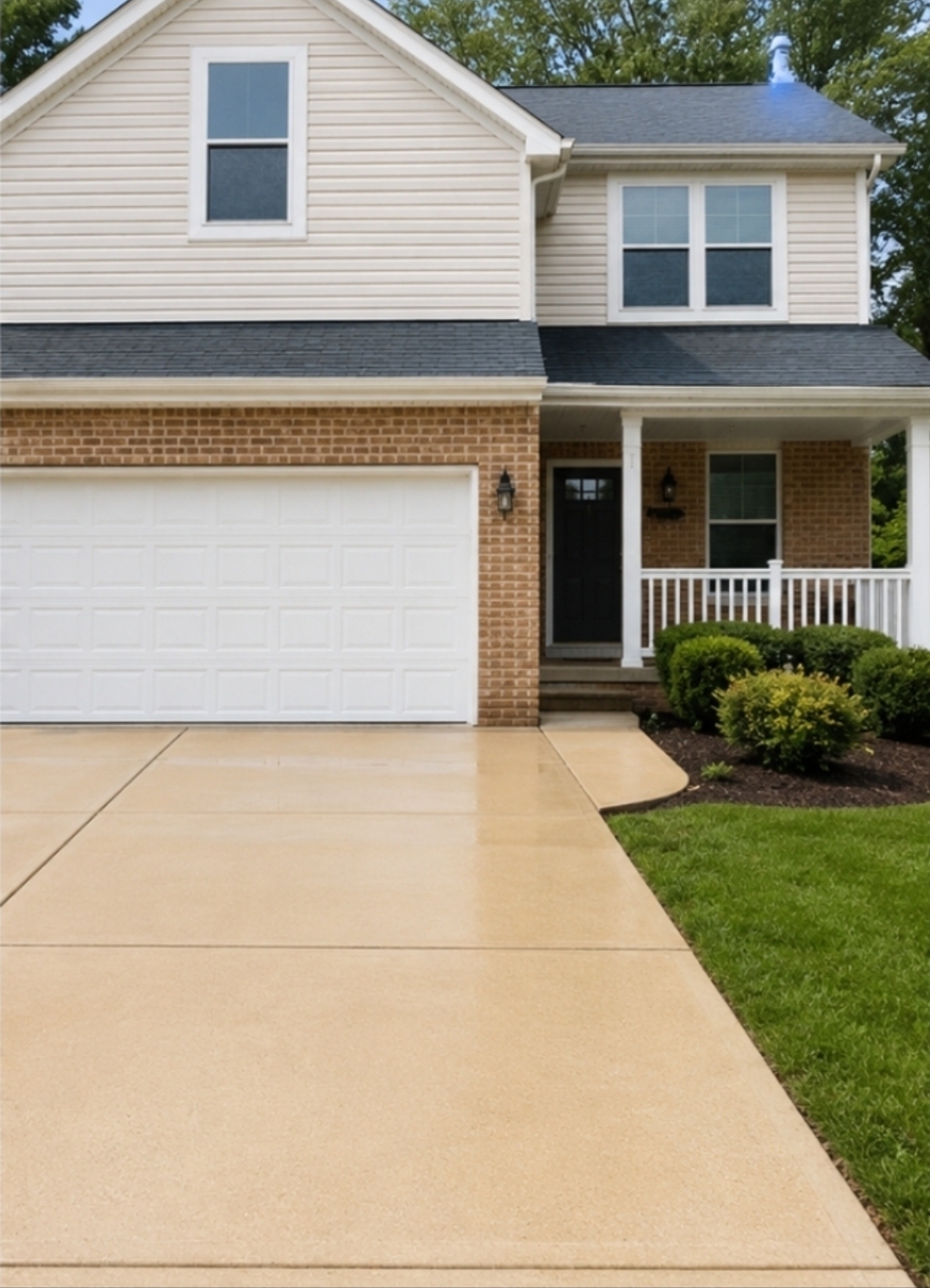 The same house clean after pressure washing